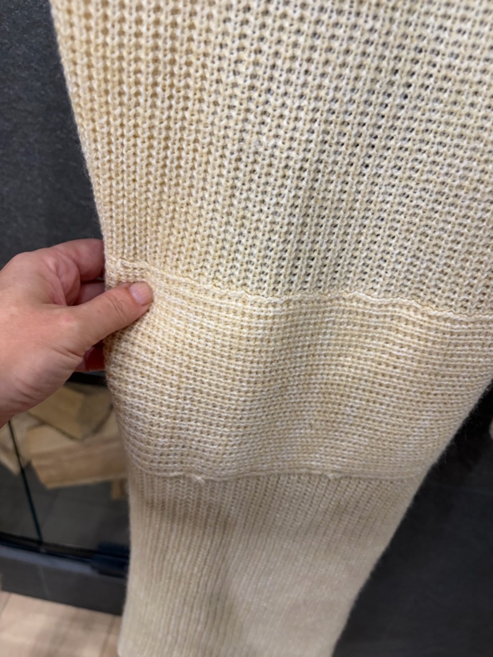 Cream Ribbed Knit Duster Cardigan - Picture 8 of 11